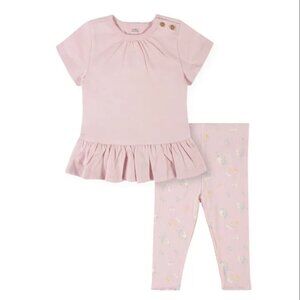 Baby Girl Short Sleeve Top & Leggings